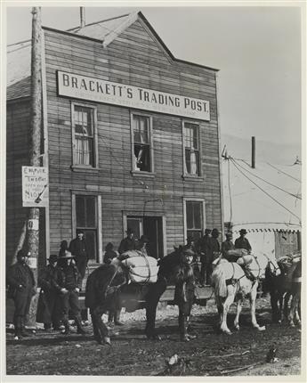 (ALASKA) A group of 32 photographs depicting the daily lives of Alaskans in Juneau, Nome, Klondike, and other towns.